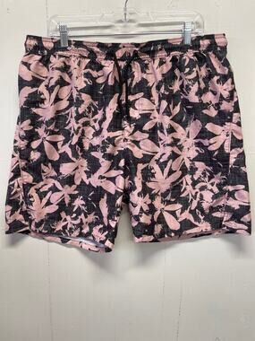 Zella Men's Swim Trunks Size Large - Has Lining - Gray & Pink Colorway Swimsuit